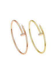 Boutique Internet celebrity Light Luxury Style cati Classic Nail Bracelet Women's Korean Temperament Titanium Steel Colorless for Best Friends