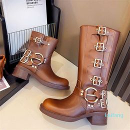 Designer Boots Woman Luxury Leather Brand Ankle Boots High-Heeled Autumn And Winter