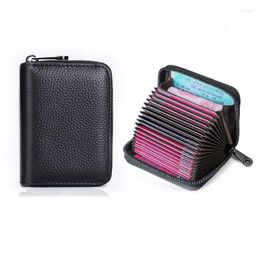 Card Holders ID Cards Bank Credit Bus Cover Pu Leather Women Men Coin Pouch Wallets Bag Business Zipper Holder Organiser