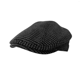 Berets Classic Plaid Stripe Sboy Cap For Men Women Winter Wool Flat Ivy Vintage Gatsbay Hat Irish Outdoor Cabbie 15