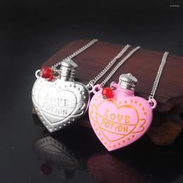Pendant Necklaces Creative Magic Love Potion Heart Bottle Necklace Collar For Lady Girls Friends Jewelry Accessories Gift Drop