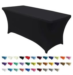 Stretch Spandex Table Cloths Desk Cover for Standard Folding Tables Universal Rectangular Fitted Tablecloth Protector312C7757362