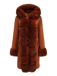 Ethnic Clothing Parka Woman Winter Arrival 2023 Warm Hooded Long Jackets With Detachable Faux Fur Collar Scarf Solid Colour Padded Coats