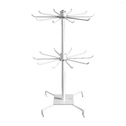 Hooks Display Stand Iron Retail Store Accessories Storage Tree Tower Adjustable Rotating Necklace Holder Jewellery Organiser Exhibition