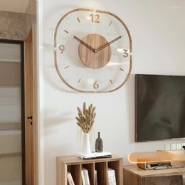Wall Clocks Unusual Battery Clock Living Room Bedroom Creative Elegant Frameless Wooden Mute Relogio De Parede Home Decor