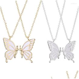 Pendant Necklaces Pendant Necklaces 667E Friendship Necklace Butterfly Choker Birthday Gift For Women Girl Lady Drop Deliver Dhgarden Dhxg7