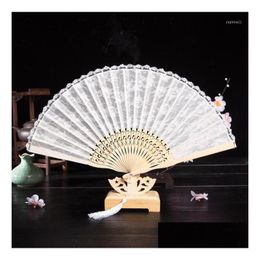 Party Favour Party Favour Bamboo White Black Fashion Vintage Spanish Lace Decoration Wedding Gift Hand Fan Sn3452 Drop Delivery Home Gar Dh9Ry