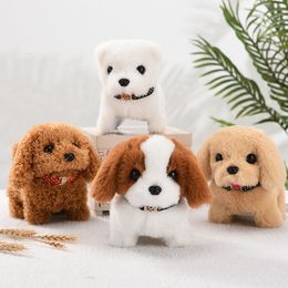 Electronic Plush Toys 18CM Perro Peluche Robot Puppy Plush Toys Interactive Cute Dog Robot Funny Wagging Shaking Birthday Dancing Toys for Kid and Dog 230331