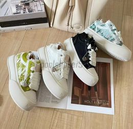 Soap Opera Bubble shoes Canvas Shoes women Sneakers Versatile trend White Frosted smiling face Splice Raw Edge Platform Sports Shoes Outdoor Tennis shoes loafers