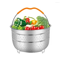 Double Boilers Steam Basket Stainless Steel Food Steamer Cleaning Tripod Design Good Filtering Effect For Vegetable Insert Pasta