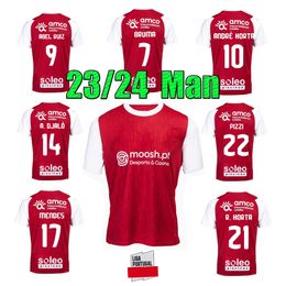 23 24 SC Braga Soccer Jerseys BRUMA ABEL RUIZ ANDRE HORTA A. DJALO MENDES RONY LOPES R. HORTA PIZZI Home Red aldult Football Shirts