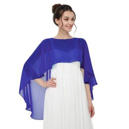 Womens Ladies Soft Wedding Capes Wedding Jacket Wraps Chiffon Shrug Bridal Long Shawl and Wraps Evening Wedding Cover Up