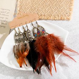 Dangle Earrings & Chandelier 3Pairs/Set Women's Gypsy Hippie Boho Feather Jewelry Brincos Summer Vintage Bohemia Long Tassel Drop Earrin