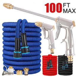 Garden Hoses Water Gun Set Expandable Hose 25100FT Pipes High Pressure Telescopic Pipe for Car Wash 231102