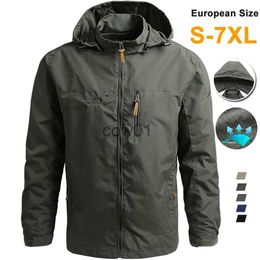 Men's Jackets Windbreaker Men Tactical Jacket Waterproof Outdoor Hooded Coat Sports Military European Size S-7XL Field Climbing Thin Outwear J231102