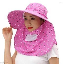 Berets All-match Summer Hat With Big Rim Anti-ultraviolet Cycling Sunhat Sun Female Cover Face Breathable