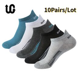 Sports Socks 10Pairs High Quality Men Women Ankle Socks Breathable Cotton Sports Mesh Casual Athletic Summer Thin Cut Short Sokken Size 38-44 231102