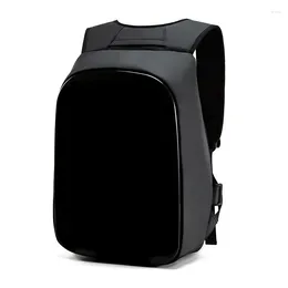 Backpack Black Soft Carry Handle Waterproof Full Screen Display Hard Shell Large Capacity Casual Vertical Square Travel Portable