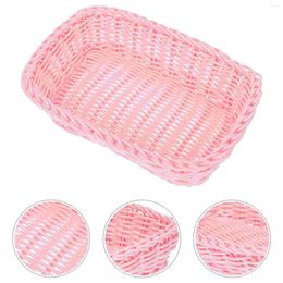 Laundry Bags Woven Basket Preparation Storage Baskets Serving Tray Desktop Finishing Durable Small Cake Plate Sundries Holder Home