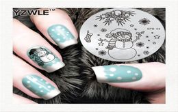 Whole YZWLE Flower Christmas Vintage Pattern Stamping Nail Art Image Plate 56cm Stainless Steel Template Polish Manicure Ste5257686