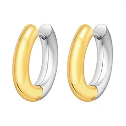 Hoop Earrings Circle Earring Stainless Steel Mixed Gold Silver Color Geometric Huggie Ear Jewelry For Women Girls