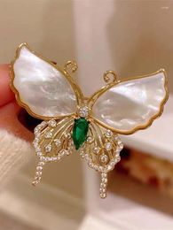 Brooches Luxury Crystal Brooch Shell Butterfly Pins