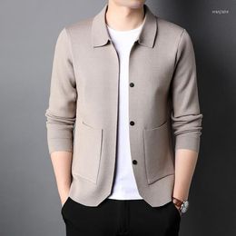 Men's Sweaters Top Grade Mens Cardigan Sweater Casual Coats Jacket Men Clothing Autum Winter Brand Fashion Knitwear Lapel Japanese Street