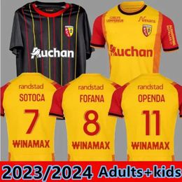 Qqq8 23/24 Rc Lens Sainte Barbe Soccer Jerseys Openda Buksa Kakuta Sotoca Fofana Da Costa Maillot De Foot Medina Oreba Gradit Frankowski