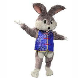 High quality Grey Rabbit Mascot Costume Carnival Unisex Outfit Adults Size Halloween Christmas Birthday Party Outdoor Dress Up Promotional Props