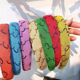 Neuankömmlinge Doppelstirnband Süßigkeiten Farbe Frauen Mädchen Buchstaben Haarband mit Briefmarkenzubehör Haar Gummi -Band elastischer Haarrop Ponytail