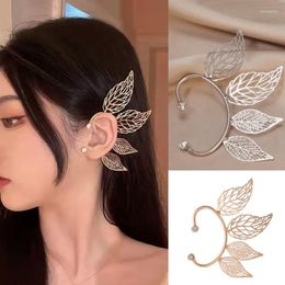 Backs Earrings 1Pc Chic Elf Ear Cuff Hollowed Zircon Cosplay Fairy Earring Clips For Women Girls Wedding Jewellery