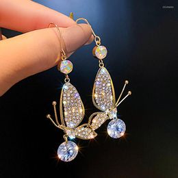 Stud Earrings Korean Luxury Imitation Pearl Butterfly Temperament Women Rhinestone Earring Wedding Party Engagement Jewellery Gift