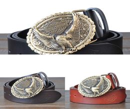 Head Men's Belt Fashion Versatile Leather Copper Buckle Motorcycle Men CZNR6657938