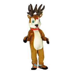 Professional High Quality Cute Friendly Deer Mascot Costumes Christmas Fancy Party Dress Cartoon Character Outfit Suit Adults Size Carnival Easter Advertising