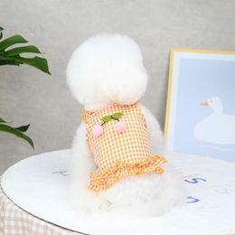 Dog Apparel Sweater Girl Poodle Large Dresses Pet Cherry Shirt Breathable Summer Cotton Small Clothes Boy Designer Cat