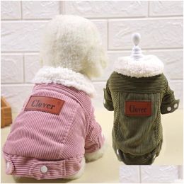 Dog Apparel Dog Apparel Clothes For Small Dogs Cloths Solid Colour Two Legs The Autumn And Winter Jacket Cotton Keep Warm Thicken Drop Dhl3P