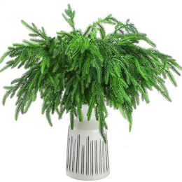 Faux Floral Greenery 6/8/10pcs Artificial Christmas Norfolk Pine Branches 18 Inch Faux Christmas Branches DIY Crafts for Xmas Outdoor Home Decor 231102