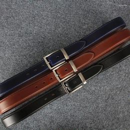 Belts High Quality Men's Leather Belt Business Casual Cowhide Excellent Gift 3.5 Cm Wide