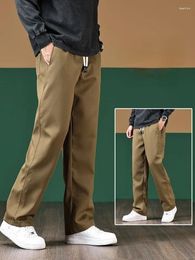 Men's Suits Fashion Brand Clothing Soft Fabric Pants Men Thick Loose Straight Elastic Waist Korea Casual Big Size Trousers Male H11