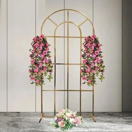 Outdoor Wedding Arch Gold Circle Stand Backdrop Iron Birthday Party Props DIY Decor Garden Lawn Round Balloons Rack