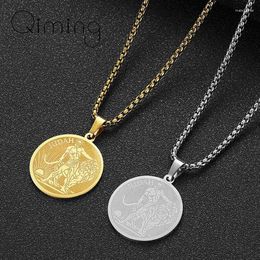 Pendant Necklaces Hanukah Lion Of Judah Jewish Necklace For Men Stainless Steel Ancient Jewelry Paleo Hebrew Yahusha Coin