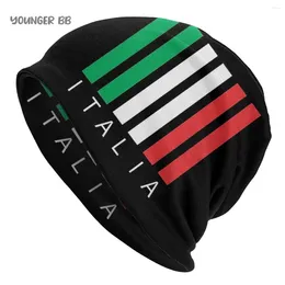 Berets Italy Flag Caps Vintage Street Skullies Beanies Hat Adult Men's Knit Men Women Female Winter Warm Elastic Bonnet