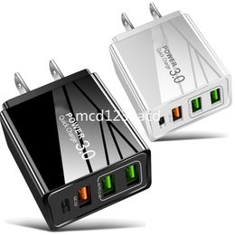 Quick Charging Eu US Uk type c charger PD QC3.0 4 Ports Wall Chargers 36W For Iphone 15 11 12 13 14 Samsung s20 s21 htc m1