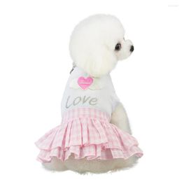 Dog Apparel Clothes For A Off Dress Pet Spring Summer Love Heart Print Skirt Dogs Designer Large