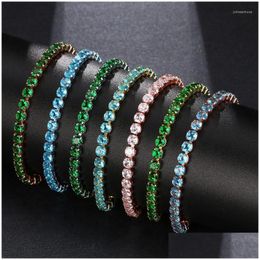 Bangle Bangle Honghong High-End Bright Stars A Variety Of Colors Zircon Bracelet Temperament Personalized Wedding Party Gift Dhgarden Dhz9O