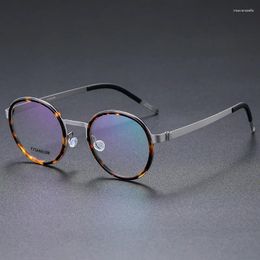 Sunglasses Frames Denmark No Screw Ultra-light Glasses Retro Round Titanium Prescription Frame Men Women 9752 Eyeglasses Blue Light