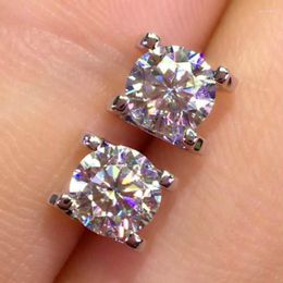 Stud Earrings Moissanite S925 Sterling Silver 1ct Carat D Colour 4 Claw Pass The Diamond With Certificate