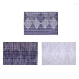 Table Mats Rhombus Pattern Placemats Heat Insulation Dining Tables Mat Anti-slip Coasters European Style Desk Decorations