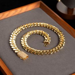 Designer Jewelry Fashion Cuban Link Chain Necklace Wholesale Necklaces Gold Custom Gold Cuban Link Gold U Miami Chain 10mm 12mm 15m Hip Hop Necklaces Man Gift