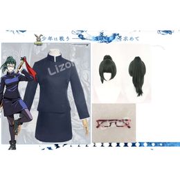 Anime Jujutsu Kaisen Maki Zenin Cosplay Costume Wigs Top Skirt Glasses Role-playing Props Halloween Party Women Uniform cosplay